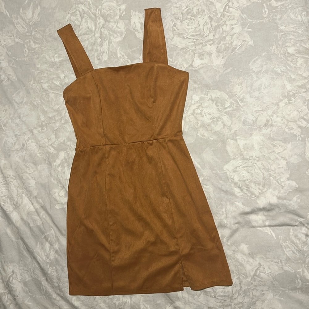 Mustard/Brown Suede Francesca’s Dress
